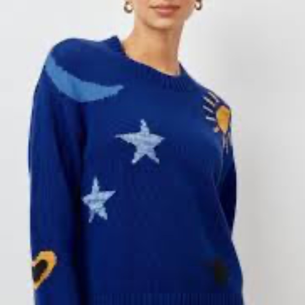 Rails Zoey Celestial Crewneck Sweater In Cobalt Gold Galaxy S - Picture 4 of 14